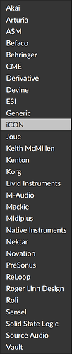 Bitwig MIDI Controller Manufacturers List